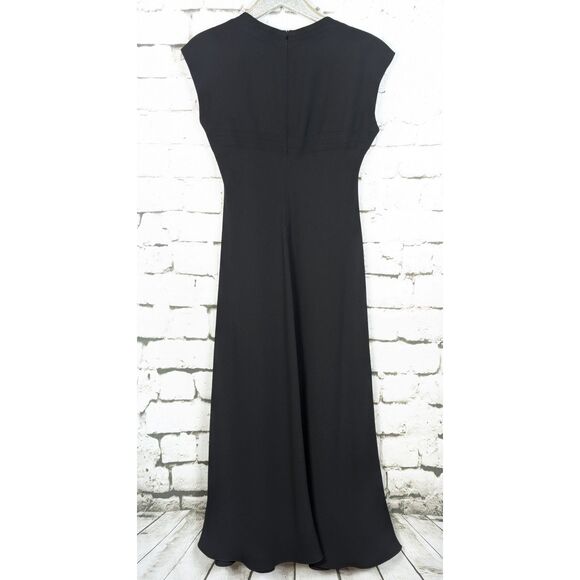 JONES NEW YORK Black Maxi Crepe Dress Special Occasion Elegant Classic Size 10 - Picture 4 of 5